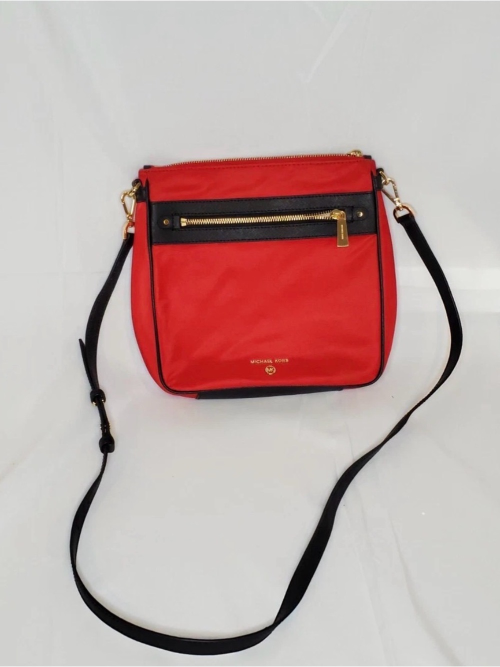 Michael Kors Red Crossbody with Black Strap and Trim